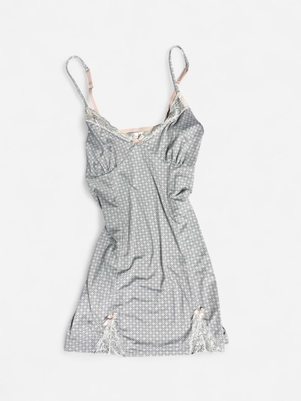 Grey Lace-Trim Chemise Nightdress - Womens Intimates